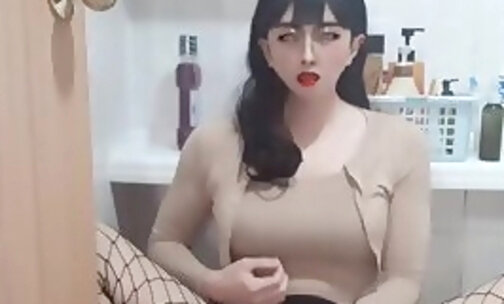 hot sexy korean cd sissy masturbation cum 3