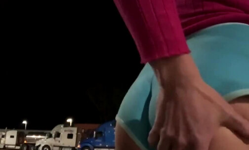 TruckStop Rest Stop Assfuck in Public with Dildo by Tra