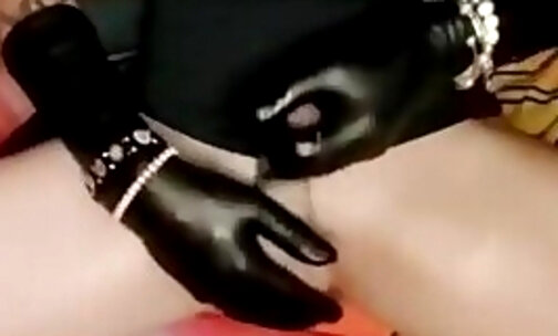 bare leg rubber gloves cumshoot