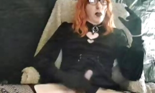 Ginger Goth Smoke and Cum with Holder & glasses