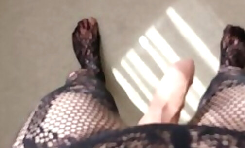 CD tease in a bodysuit and hands free cum