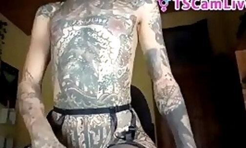 Exclusive Tattoed and Pierced Sheboy  doing a Web Cam Show Part 3