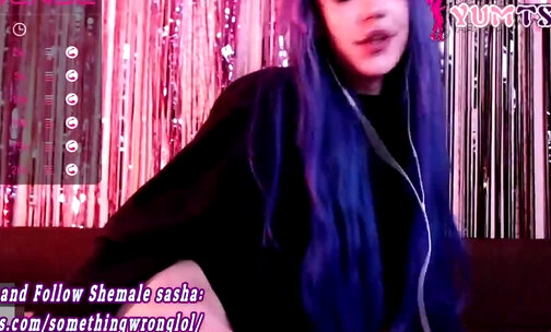 long blue haired russian shemale with Tattoos and body piercings webcams solo