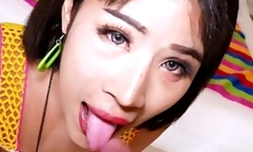 Ladyboy Nim Toys Ass And Gives Blow And Fucked Bareback