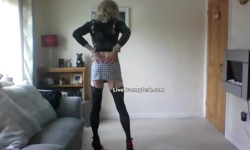Little Micro Skirt Stockings and Heels