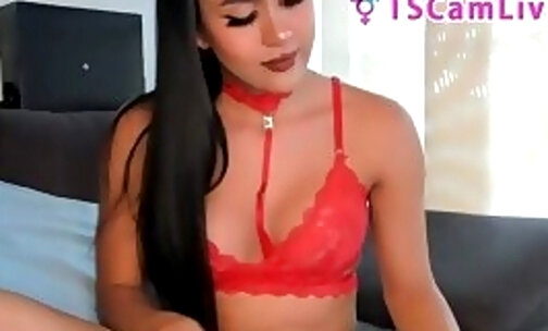 Sensual Latina SheBabe in red lingerie with her boyfriend at Live Webcam Show Part 4