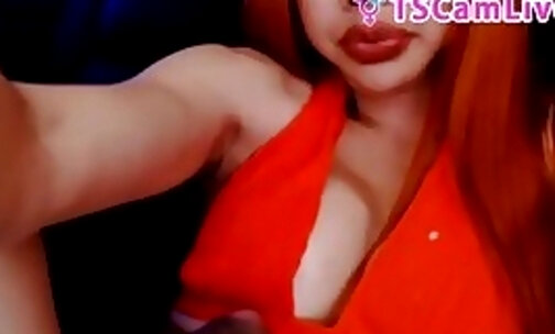 Colossal LadyBoy Exploding Cum  Live at Webcam Part 1