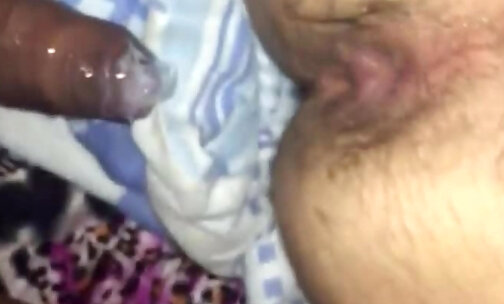 Tgirl with Large Cock Barebacking and Creaming Guys Ass