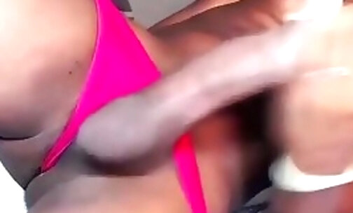 amazing large ebony penis black tranny on live webcam p
