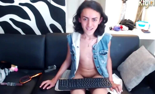 skinny colombian tgirl teases on webcam