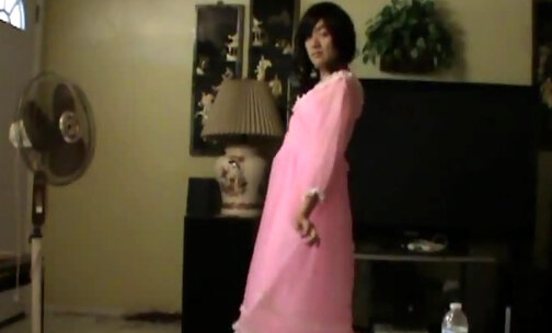 Asian Crossdresser in Pink
