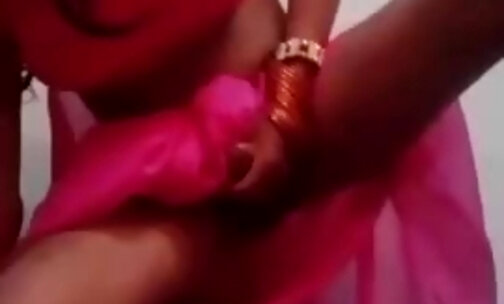 PriyaSissy In Pink Saree Playing With her Hot Sexy Dick