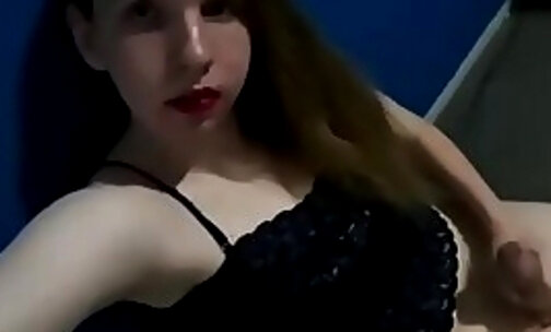Cute Sissy Teenager Trap Very Horny With A Big Dick Masturbating