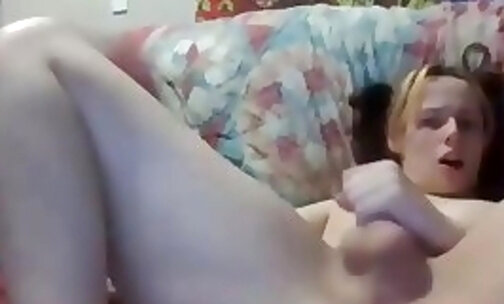 big ass American trans cutie with sexy feet legs masturbates on cam