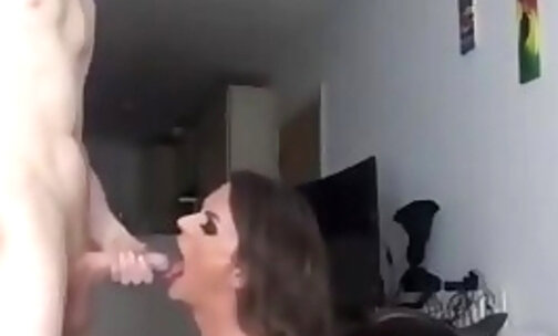 Tranny destroys a virgin with her massive shecock