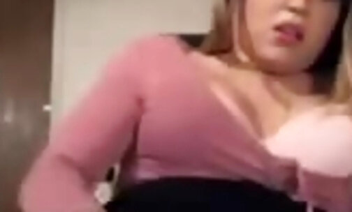 Chubby large tits teen trans playing