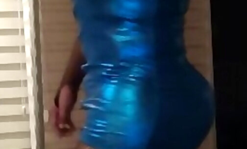 Sexy dress in highheels girl facemask sexy dancing shemale