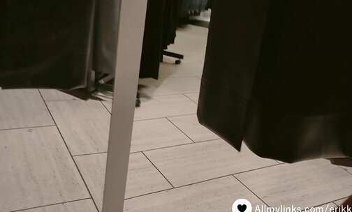 Cumshot in a public dressing room