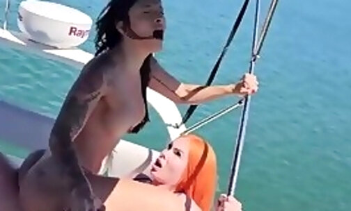 Seay ass Latina ts fucked on expensive yacht
