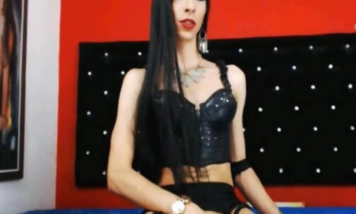 Skinny Shemale Show Her Long Cock