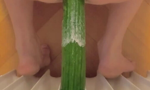 Enjoying a cucumber 🥰
